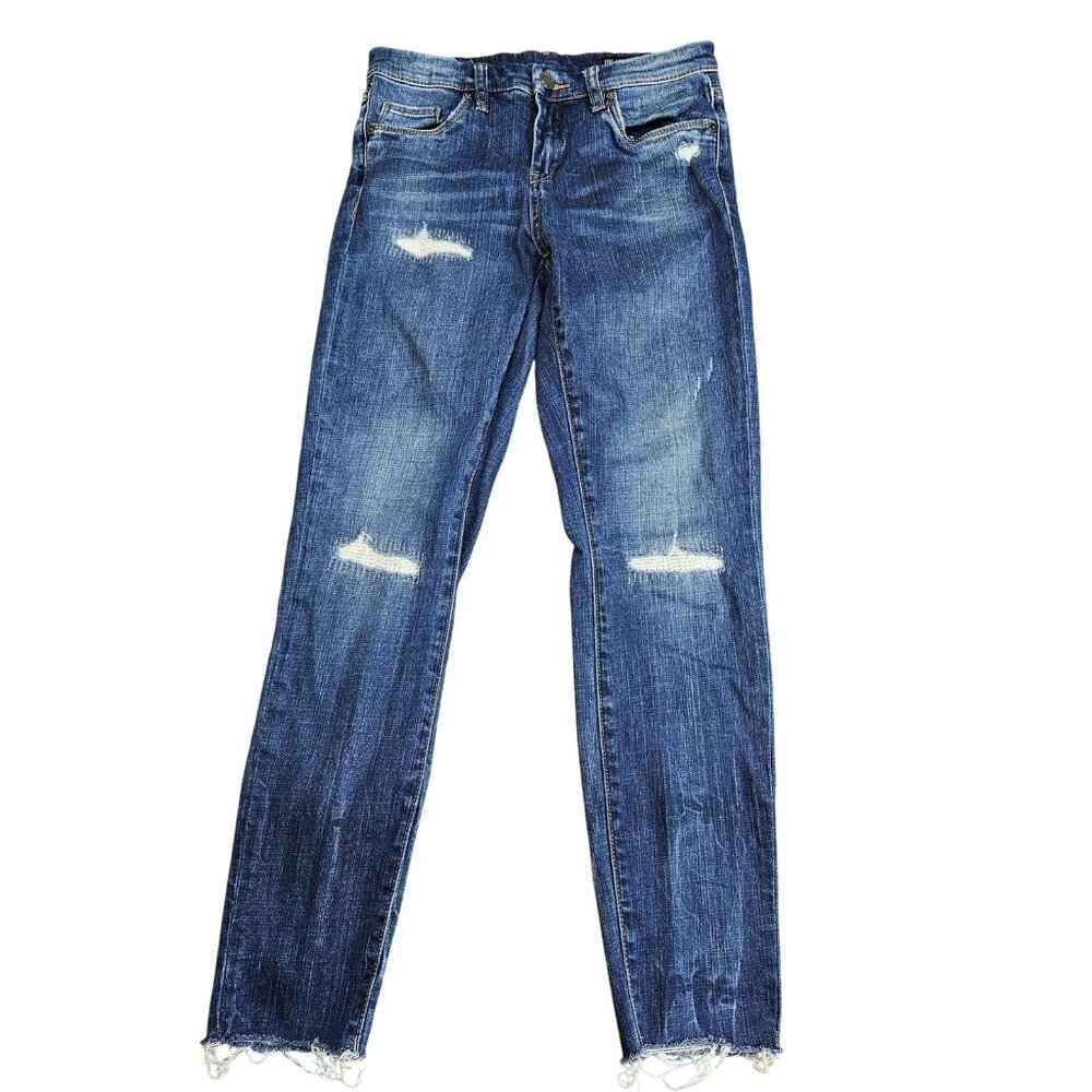 BLANKNYC‎ Jeans Womens 26 Blue High Rise Skinny Distressed Fringe Denim